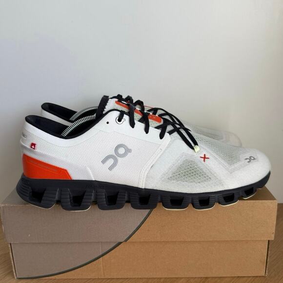 On Cloud X 3 Ivory Flame/White Men Running Sneakers- SZ 12 main image 10